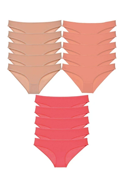 15 adet Süper Eko Set Likralı Kadın Slip Külot Ten Pudra Fuşya ürün görseli 1