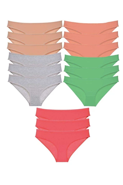 15 adet Süper Eko Set Likralı Kadın Slip Külot Soft Renkler ürün görseli 1