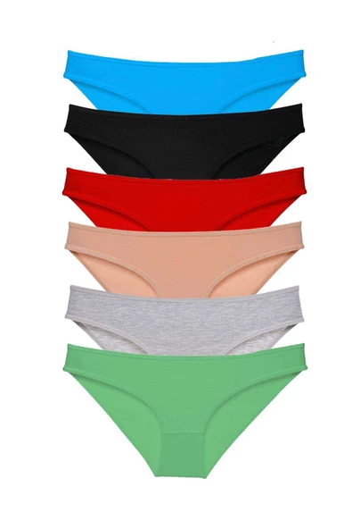 6 adet Süper Eko Set Likralı Kadın Slip Külot Renk 2 ürün görseli 1