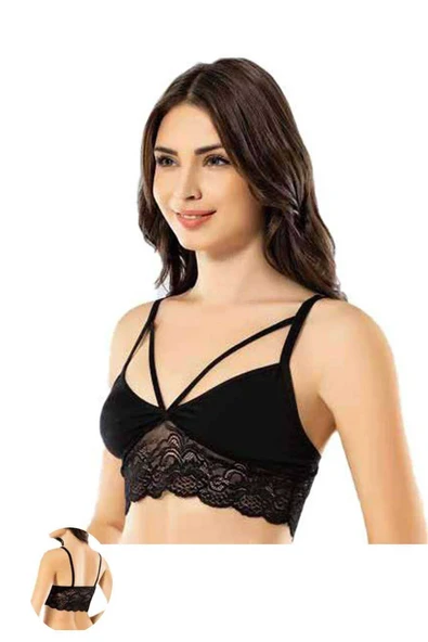 Kota 6 Adet Siyah Dantelli Büstiyer - Resim 8