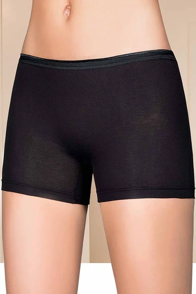 Likralı Kadın Boxer Siyah 2101B - Resim 4