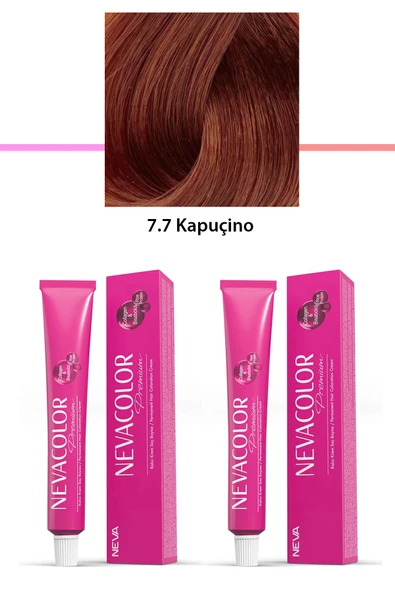 2 li Set Premium 7.7 Kapuçino - Kalıcı Krem Saç Boyası 2 X 50 g Tüp ürün görseli 1