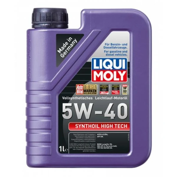 Liqui Moly Synthoil High Tech Tam Sentetik 5w40 Motor Yağı 1 Lt. 1855 ürün görseli 1
