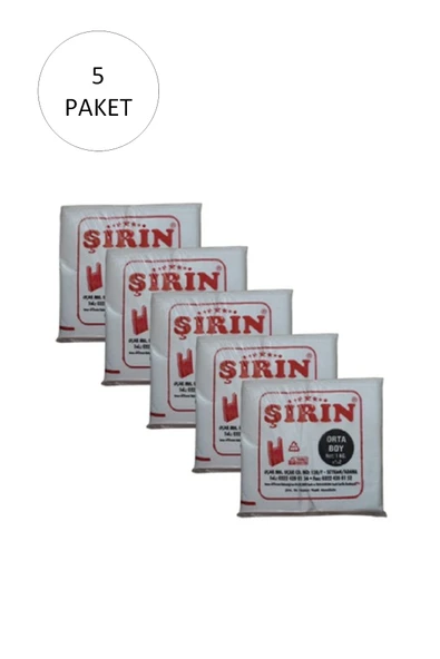 Beyaz Kalın Atlet Poşet Orta Boy 28x50 Cm 1 Kg 5 Paket (Takriben 375 Adet) ürün görseli 1