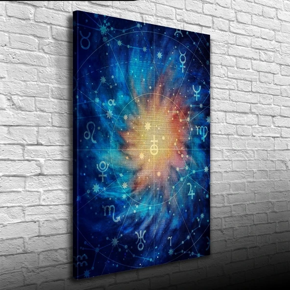 Soyut Çalışma, Mavi Tonlarda Kanvas Tablo 50 x 70 ürün görseli 1