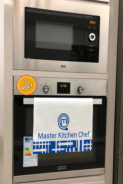 Valerine Life Master Kitchen Chef Mavi Mutfak Kurulama Fırın Beyaz El Havlusu %100 Pamuklu 35x50cm 2 Adet ürün görseli 1