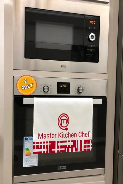 Valerine Life Master Kitchen Chef Kırmızı Mutfak Kurulama Fırın Beyaz El Havlusu %100 Pamuklu 35x50cm 2 Adet ürün görseli 1