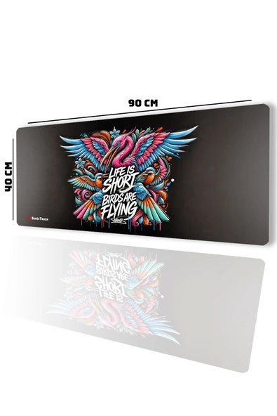 SonicTouch UltraGrand Hayat Kısa Kuşlar Uçuyor Grafiti Xxl Sıvı Geçirmez Gamer Oyuncu Klavye Mouse Pad 40x90Cm ürün görseli 1