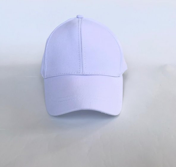 Unisex Beyaz Spor Arkası Cırtlı Ayarlanabilir Şapka 55-60 Cm ürün görseli 1