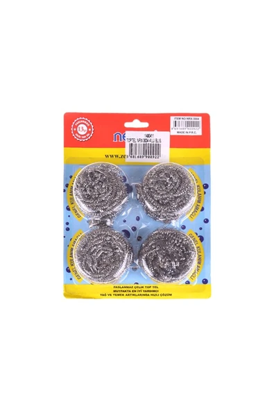 Nerox Çelik Top Tel Ovma Teli 4 Lü Blister NRX-F3004 ürün görseli 1