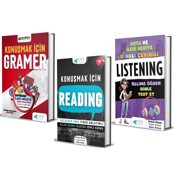 GRAMER-READING-LISTENING SETİ (3 KİTAP+VİDEO DERSLER) ürün görseli 1