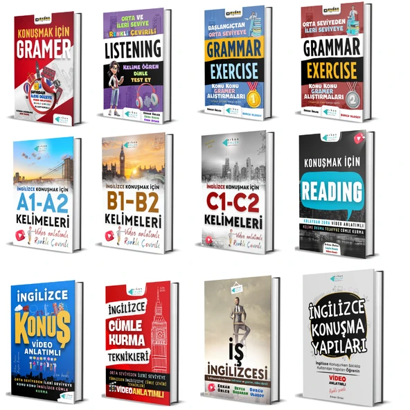 SIFIRDAN İNGİLİZCE KONUŞTURAN TAM SET (12 KİTAP+VİDEO DERSLER) ürün görseli 1