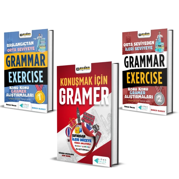 SIFIRDAN İLERİ SEVİYEYE TAM GRAMER SETİ (3 KİTAP+VİDEO DERSLER) ürün görseli 1