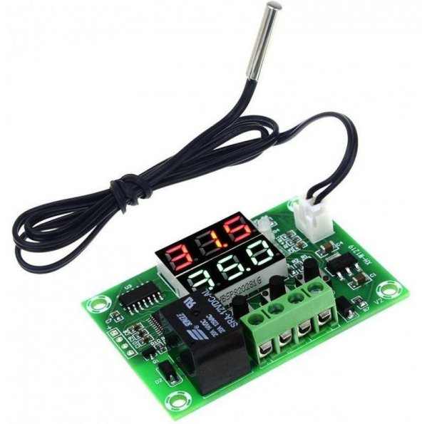 XH-W1219 DC 12V Çift Ekran Dijital Sıcaklık Kontrol Kartı Termostat ( Kuluçka Kümes ) ürün görseli 1