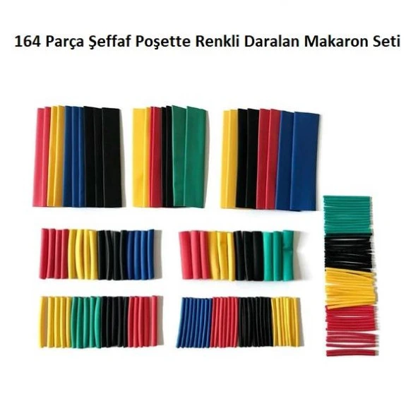 Makaron Seti Renkli 164 Parça Şeffaf Poşette ürün görseli 1