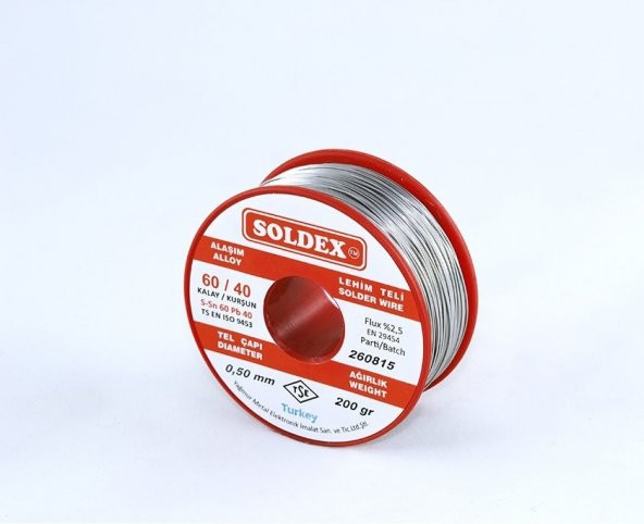 Soldex Lehim Teli 200gr 0,50mm 60/40 ürün görseli 1