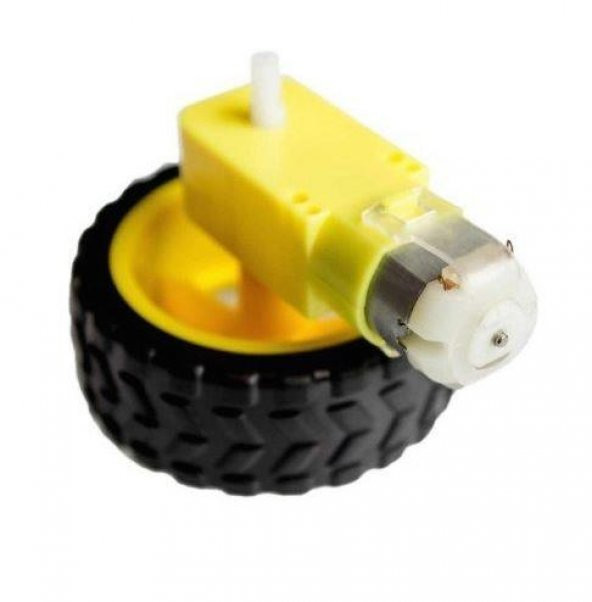 ARDUİNO ROBOT SMART CAR 3-6V DC MOTOR+TEKERLEK SETİ  (AU231) ürün görseli 1