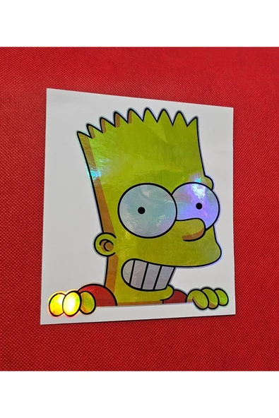 Hologram Sticker Bart Simpson Sticker - Sticker Hologram Bart Simpson - Resim 2