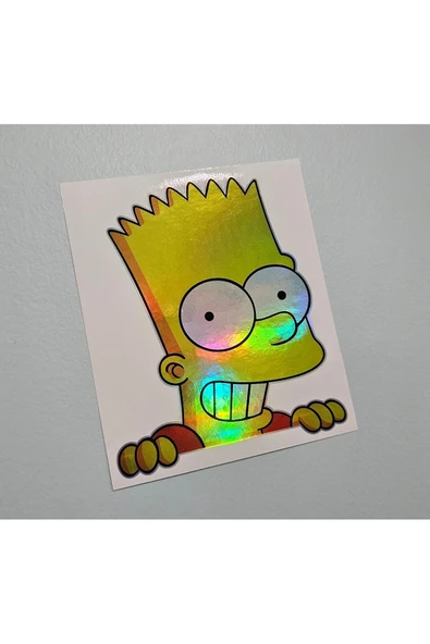 Hologram Sticker Bart Simpson Sticker - Sticker Hologram Bart Simpson - Resim 5