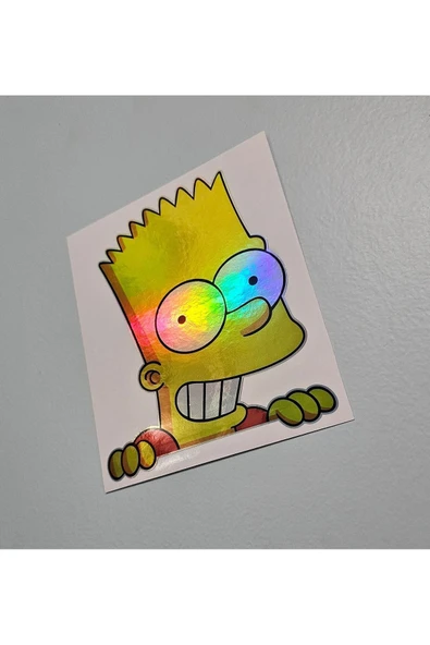 Hologram Sticker Bart Simpson Sticker - Sticker Hologram Bart Simpson - Resim 4