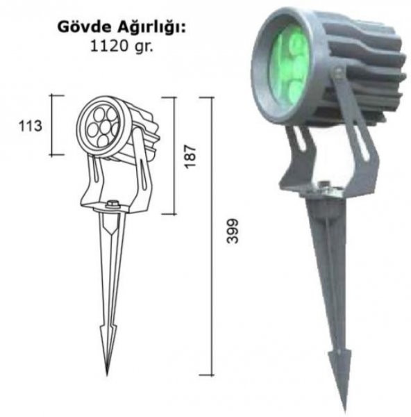 BERDİN BRD 29493 6X1W BAHÇE ARMATÜRÜ KIRMIZI KECHI SERİSİ ürün görseli 1