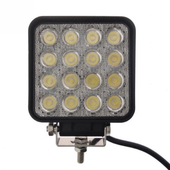 LED Armatür PROJEKTÖR BEYAZ 16 LEDLİ KARE 10-30VDC 48W ürün görseli 1