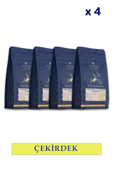 Eterno Colombia La Meseta Supremo Filtre Kahve Çekirdeği Dörtlü Set - 4 x 250g - Kahve Makineleri ile Uyumlu ürün görseli 1