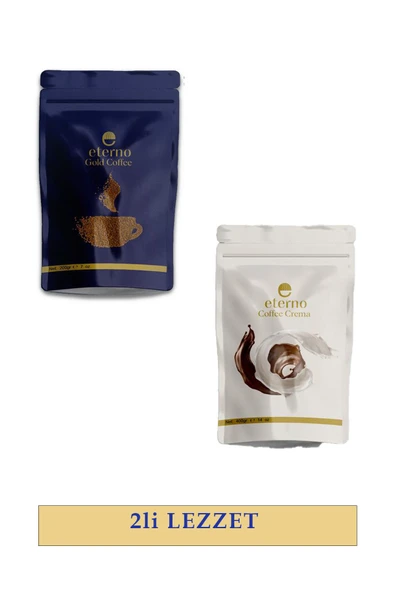 Eterno Gold Granül Kahve + Coffee Crema Süt Tozu İkili Lezzet Seti ürün görseli 1