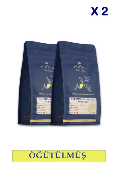 Eterno Colombia La Meseta Supremo Öğütülmüş İkili Filtre Kahve Seti - 2 x 250g ürün görseli 1
