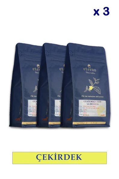 Eterno Guatemala Shb La Delıcıa Filtre Kahve Çekirdeği Üçlü Set - Kahve Makineleri ile Uyumlu - 3 x 250 g ürün görseli 1
