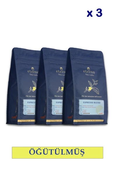 Eterno Espresso Blend Öğütülmüş Üçlü Filtre Kahve Seti - 3 x 250g ürün görseli 1