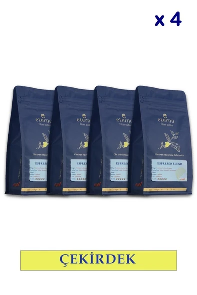 Eterno Espresso Blend Filtre Kahve Çekirdeği Dörtlü Set - 4 x 250g - Kahve Makineleri ile Uyumlu ürün görseli 1