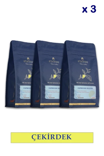 Eterno Espresso Blend Filtre Kahve Çekirdeği Üçlü Set - 3 x 250g - Kahve Makineleri ile Uyumlu ürün görseli 1