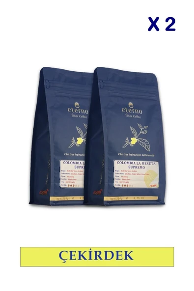 Eterno Colombia La Meseta Supremo Filtre Kahve Çekirdeği İkili Set - 2 x 250g - Kahve Makineleri ile Uyumlu ürün görseli 1