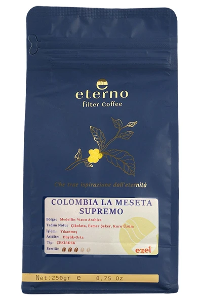 Eterno Colombia La Meseta Supremo Filtre Kahve Çekirdeği 250g - Kahve Makineleri ile Uyumlu ürün görseli 1