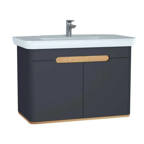 Vitra Sento Kapaklı Lavabo Dolabı, Ayaksız, 100 Cm, Mat Antrasit 60811 ürün görseli 1