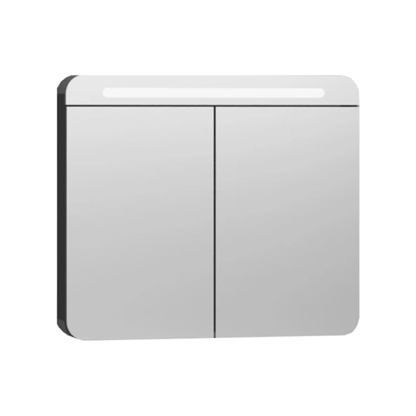 Vitra Nest Trendy Aydınlatmalı Dolaplı Ayna, 80 Cm, Parlak Antrasit 56174 ürün görseli 1