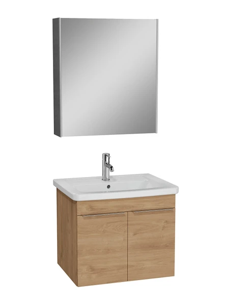 Vitra Quadrum Set Lavabo Dolabı Asma Ayna Kapaklı 65 Cm Açık Meşe 69618 ürün görseli 1