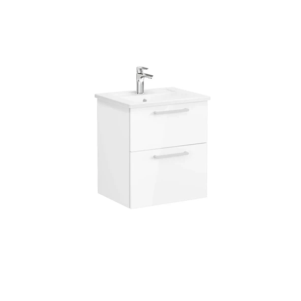 Vitra Root Flat İki Çekmeceli Lavabo Dolabı 60 Cm Parlak Beyaz (Köşeli Lavabo Dahil) 66294 ürün görseli 1