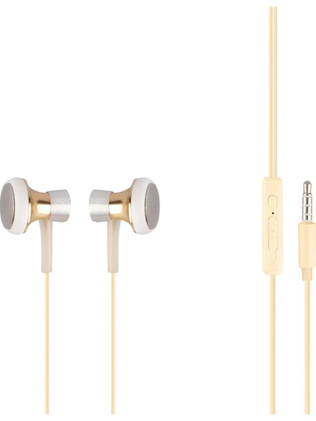 MF Product Acoustic 0153 Mikrofonlu Kablolu Kulak İçi Kulaklık Gold ürün görseli 1