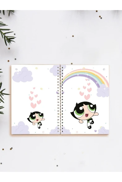Powerpuff Gils Defter Spiralli A5 96 Yaprak Çizgisiz Defter PYTKDFTR403 ürün görseli 1
