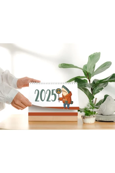 Hayvan Karikatür Tasarımlı 2025 Masa Takvimi PYTKTKVMM105 ürün görseli 1
