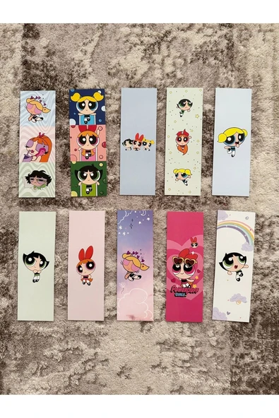 Powerpuff Girls Tasarım 10 Adet Kitap Ayraç Seti Pytkayrac137 ürün görseli 1