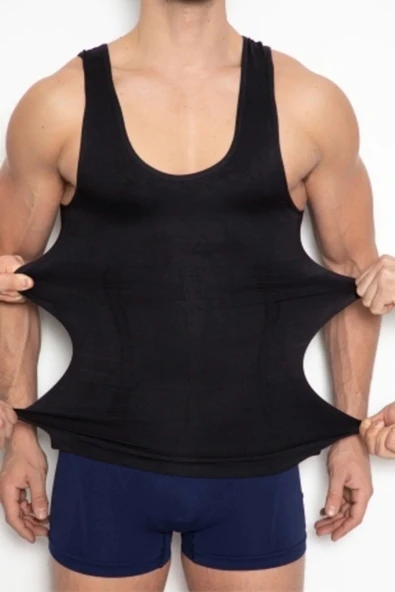 Premium Shapewear Beyaz Erkek Atlet Korse Atlet Bel Göğüs Göbek Toparlayıcı Korse Atlet ürün görseli 1