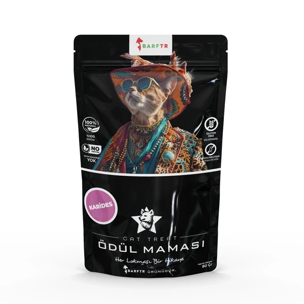 Karides Atıştırmalık Ödül Maması 80 GRAM Kediler İçin ürün görseli 1
