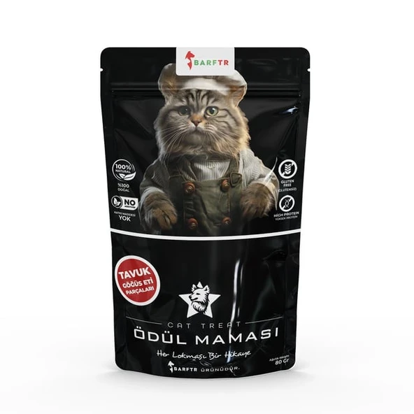 Tavuk Göğüs Eti Parçaları Atıştırmalık Ödül Maması 80 GRAM Kediler İçin ürün görseli 1
