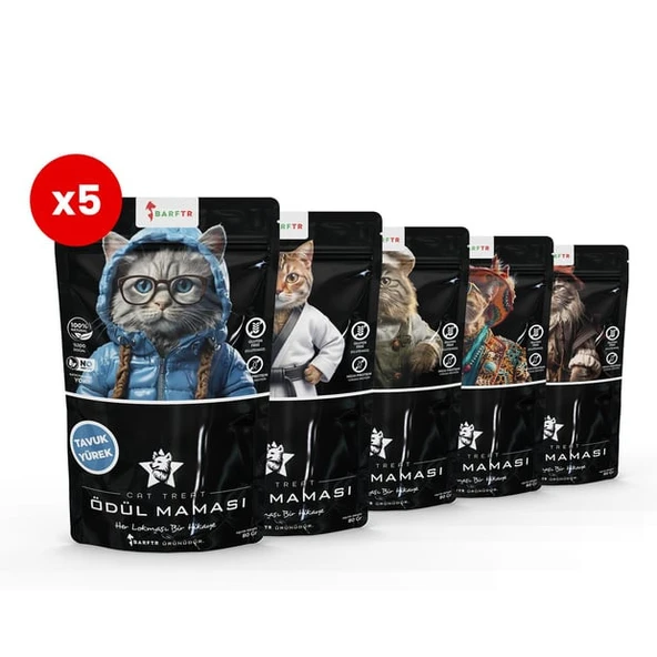 Kediler İçin Karışık Ödül Maması 80 Gr x 5 Adet 400 Gram ürün görseli 1