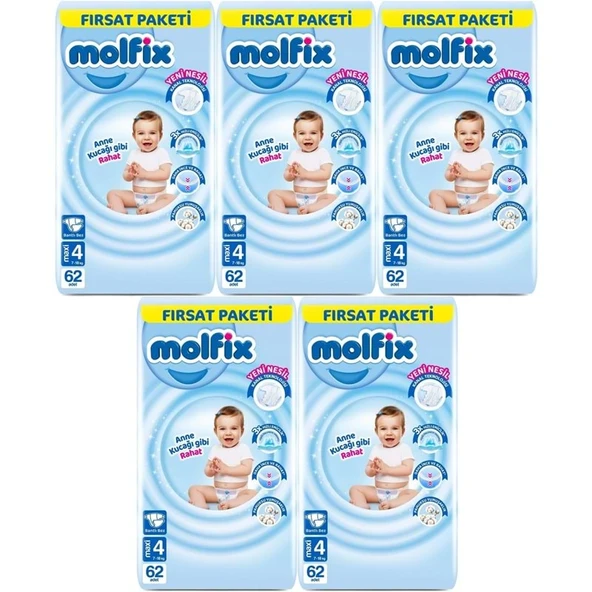 Molfix Bebek Bezi 4 Beden 7-14 KG Maxi 310 Adet MeGa Fırsat Pk ürün görseli 1