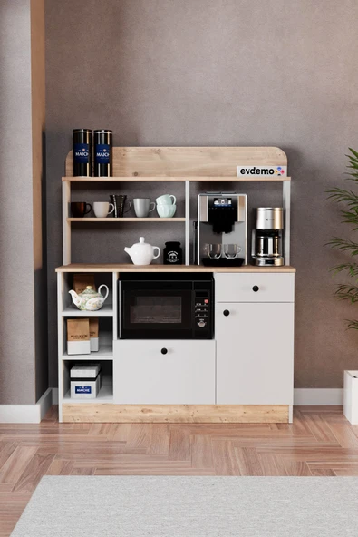 Evdemo Latte Çok Amaçlı Dolap Kahve Köşesi Atlantik Çam ürün görseli 1