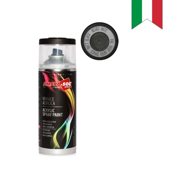 Ambro-Sol Sprey Boya Tampon Mat Siyah B9005M 400Ml ürün görseli 1